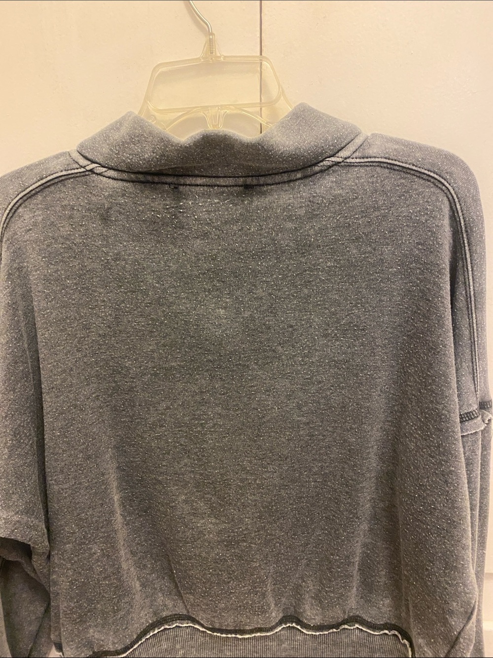 Vintage Havana Washed Gray Half-Zip Pullover Sweater - Picture 7 of 9
